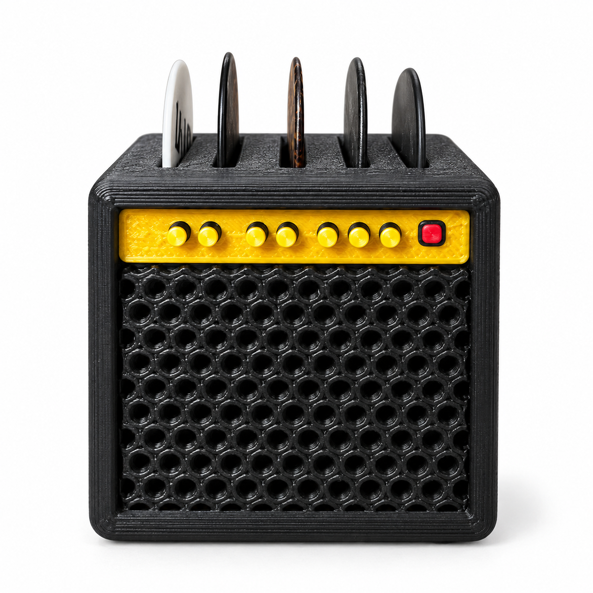Mini amplificador soporte para púas