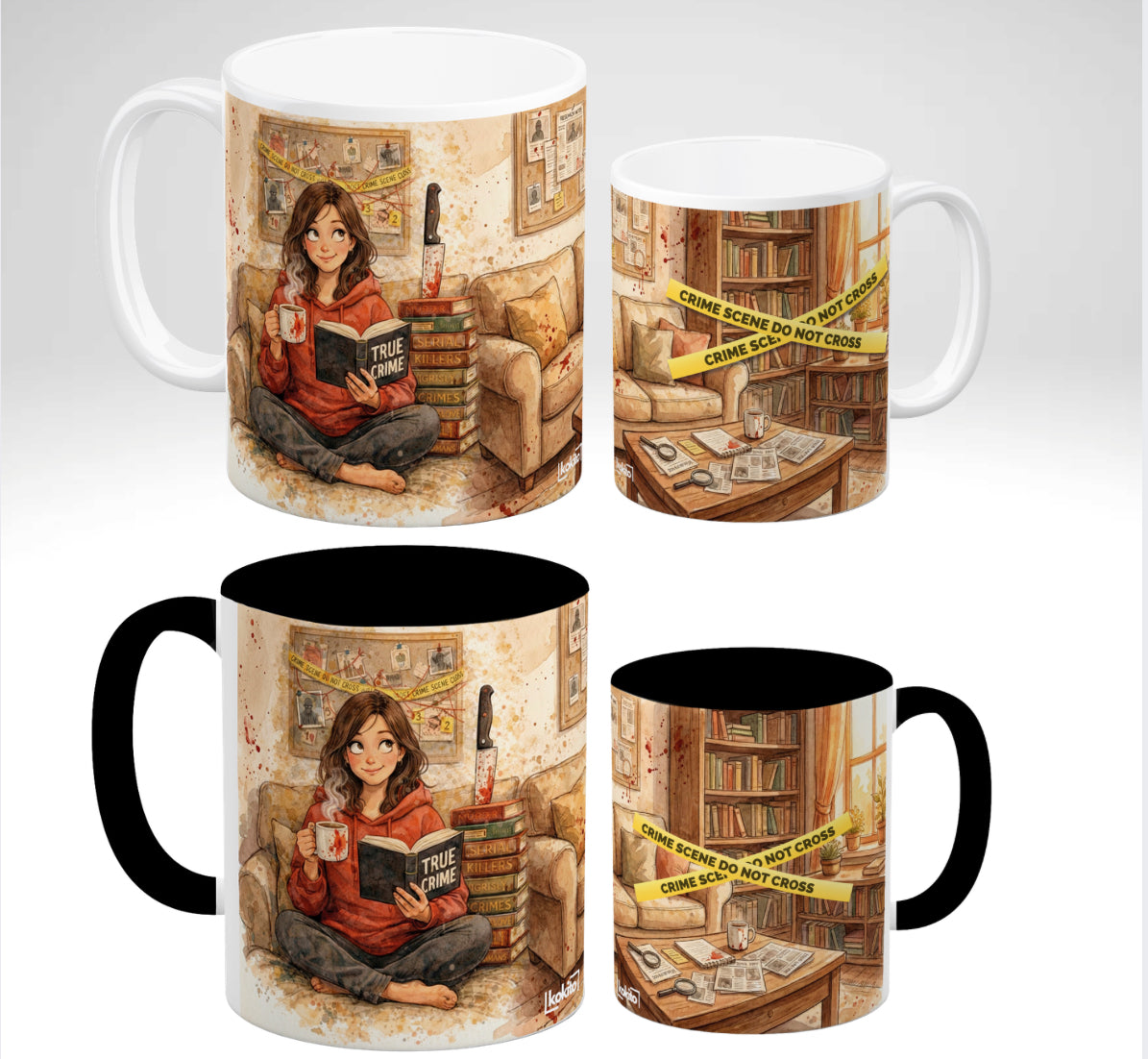 Taza True Crime asa negra/asa blanca