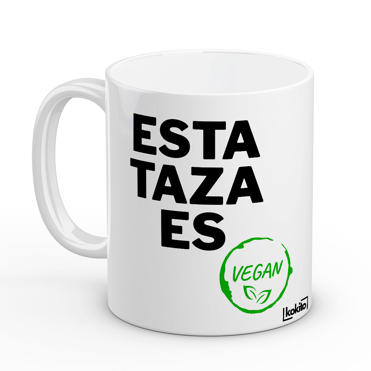 Taza vegan negra