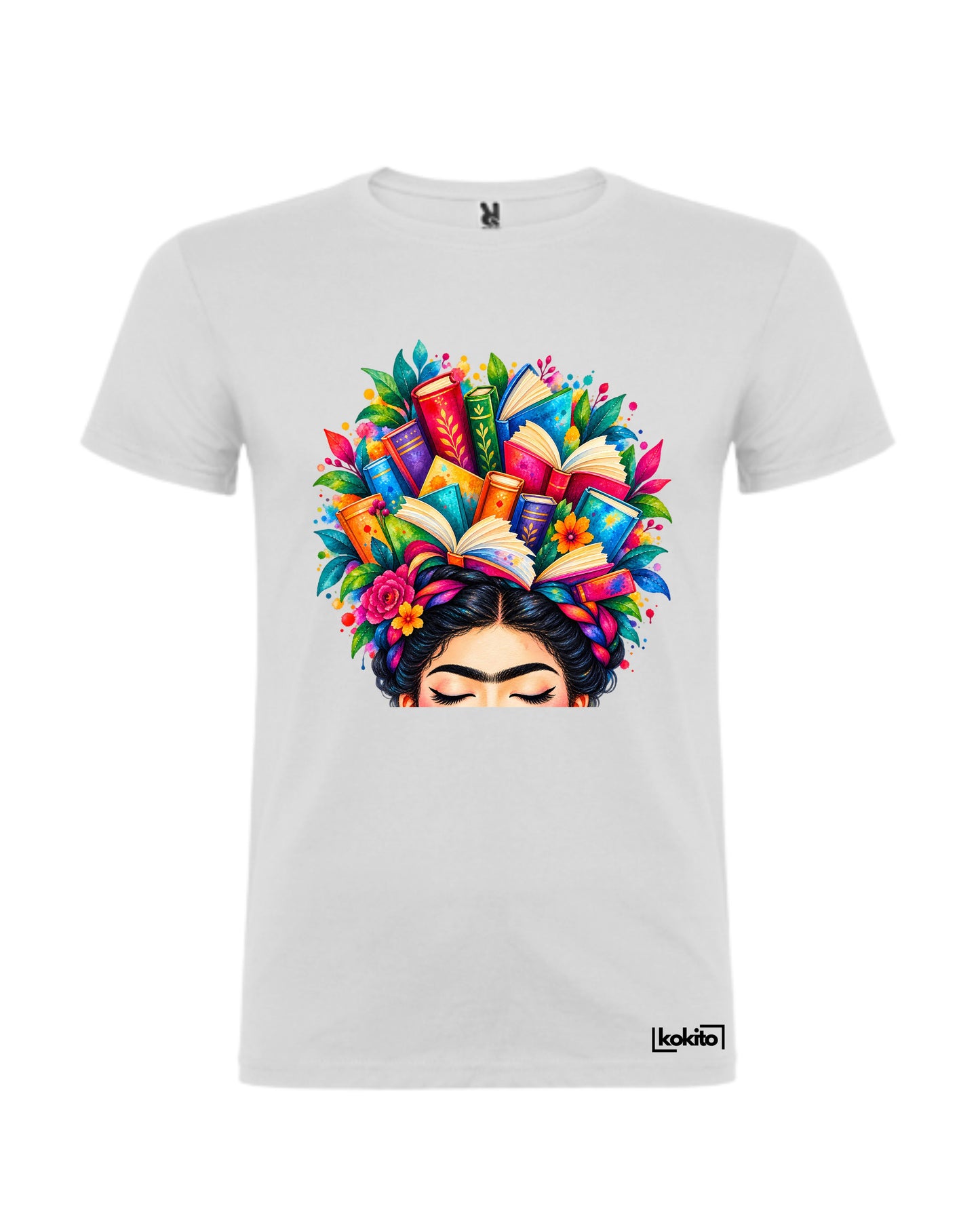 Camiseta blanca Frida libros