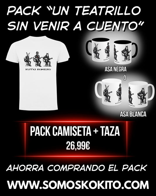 Pack Camiseta + Taza "Un teatrillo sin venir a cuento" Kutxi Romero