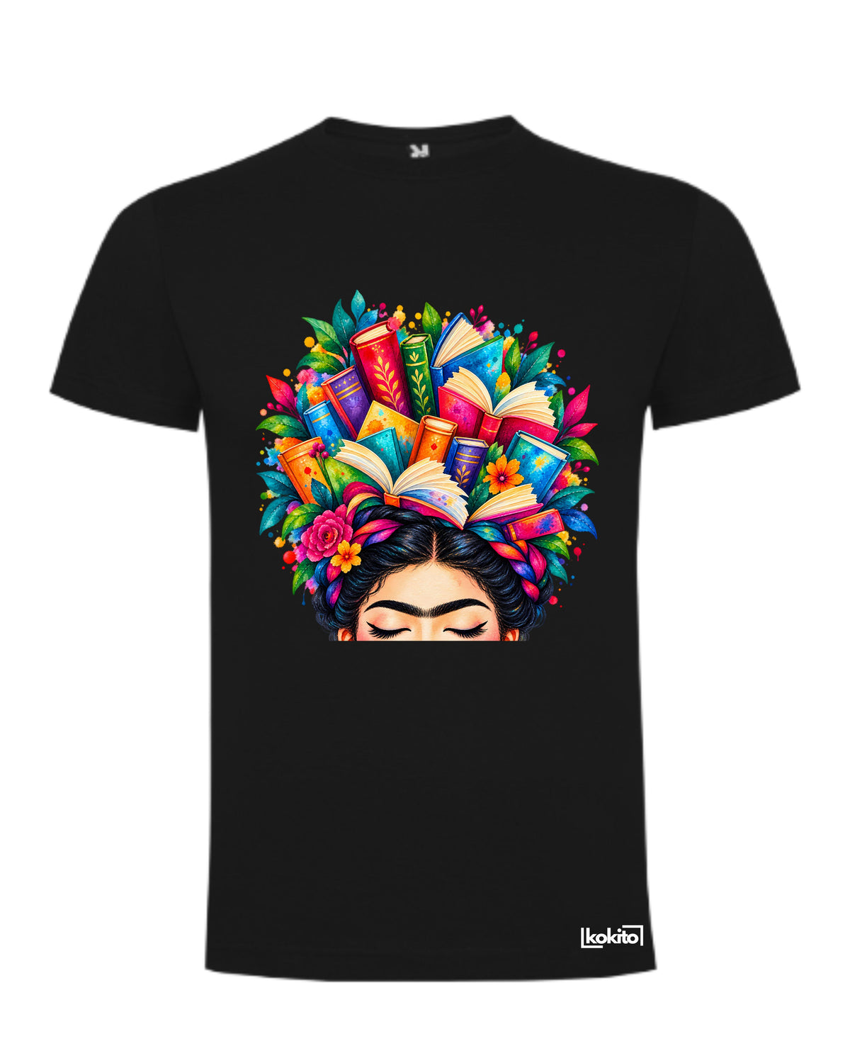 Camiseta negra Frida libros