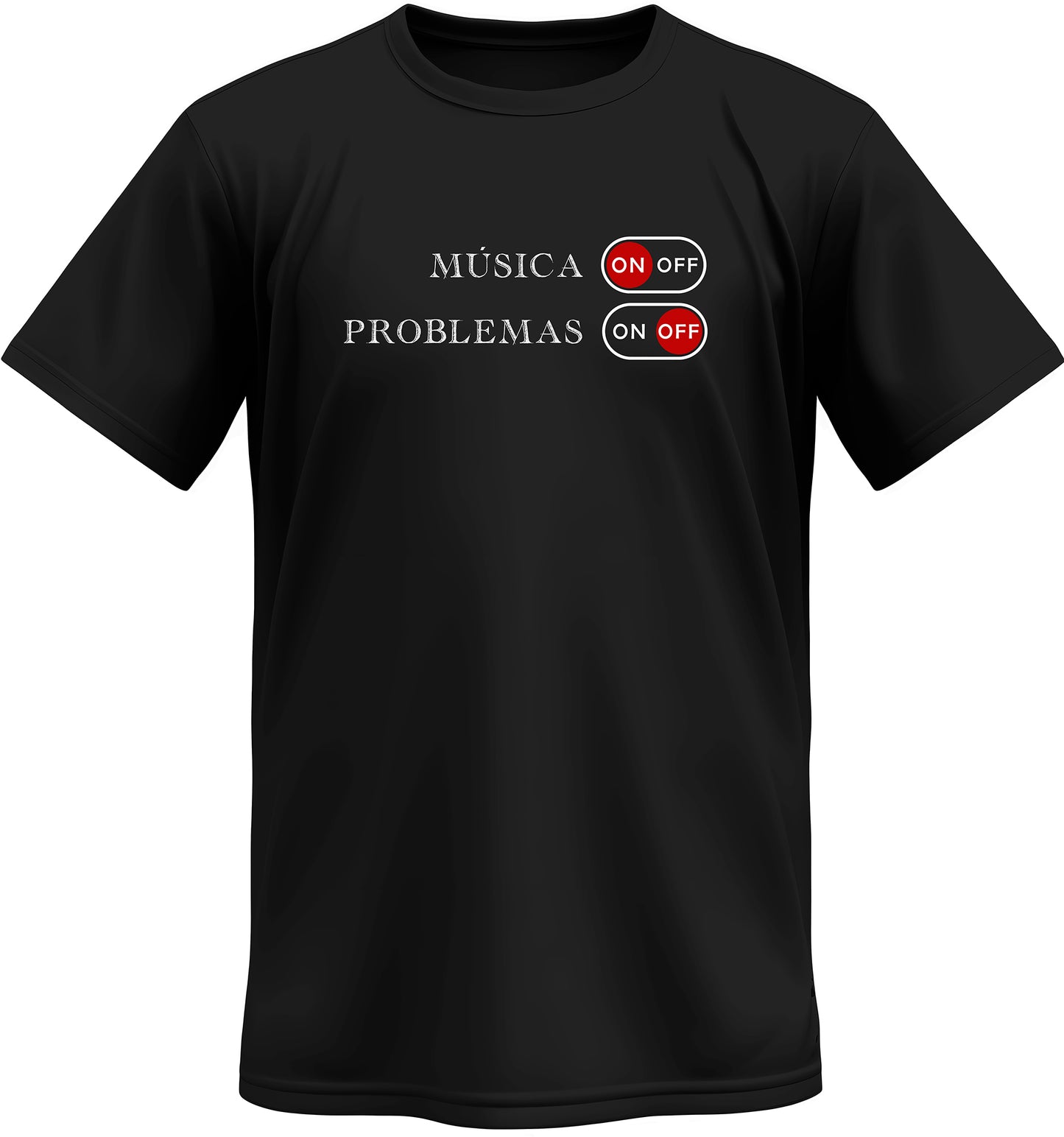 Camiseta "Música on, problemas off"