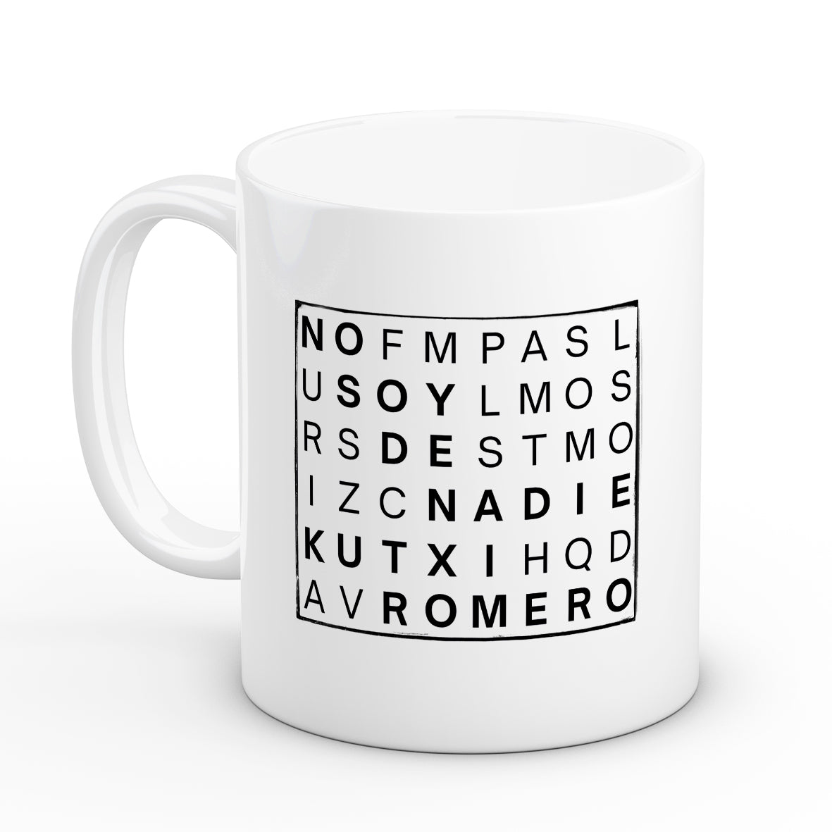 Taza Kutxi Romero negro y blanco