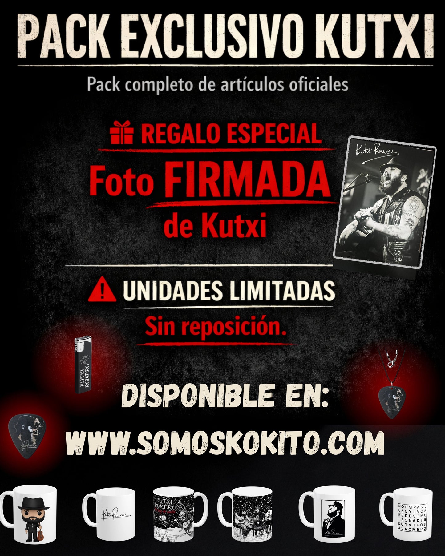 Pack especial Kutxi Romero regalo foto firmada