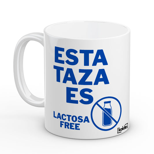 Taza lactosa free azul
