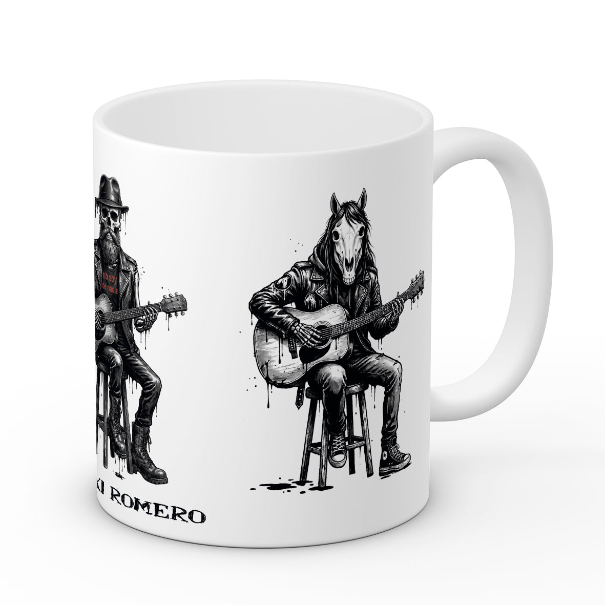 Taza Kutxi Romero "Un teatrillo sin venir a cuento" asa blanca