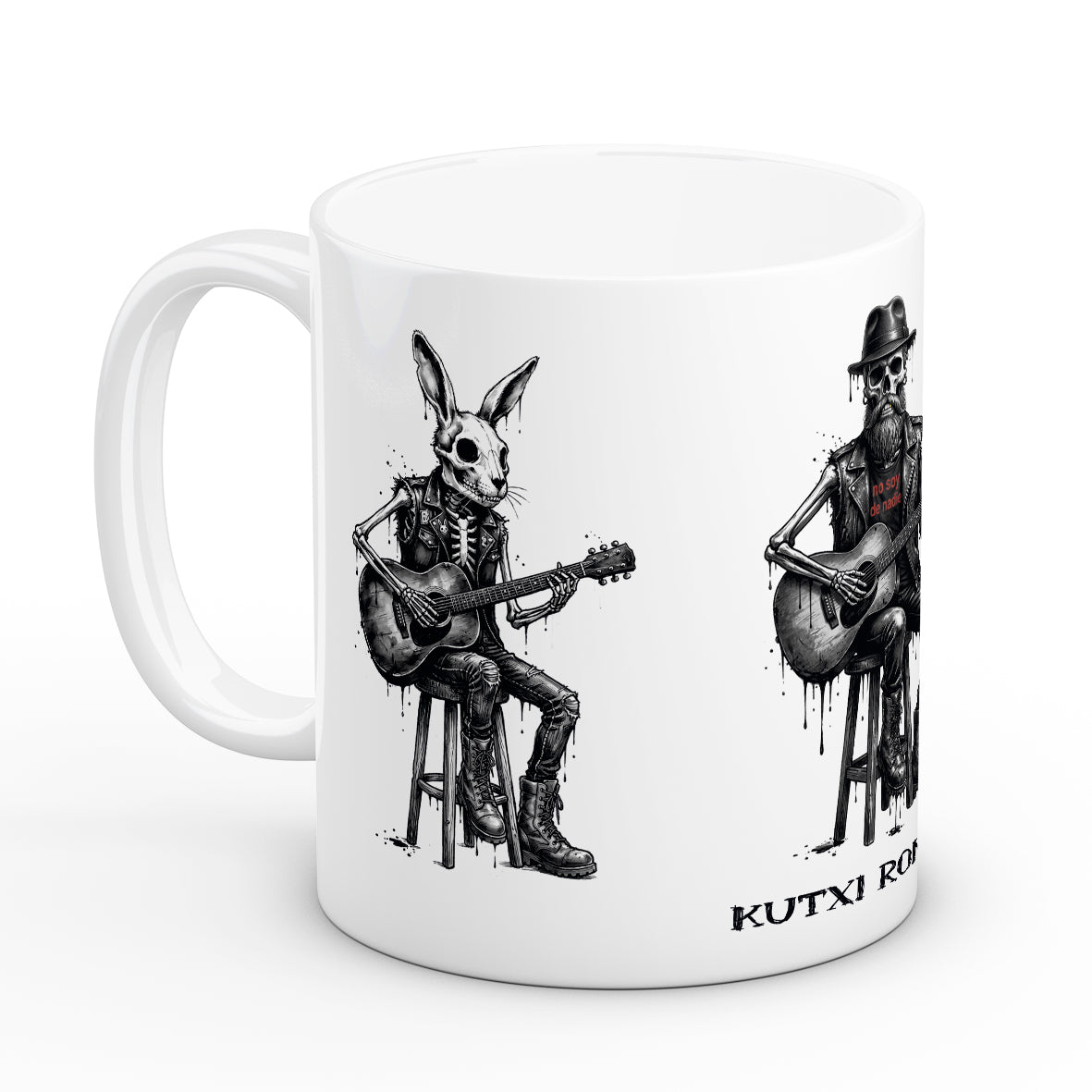 Taza Kutxi Romero "Un teatrillo sin venir a cuento" asa blanca