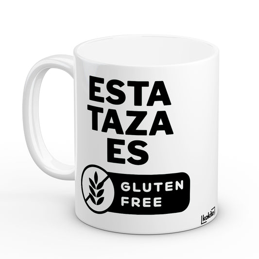 Taza Gluten Free negra para celiacos y celiacas