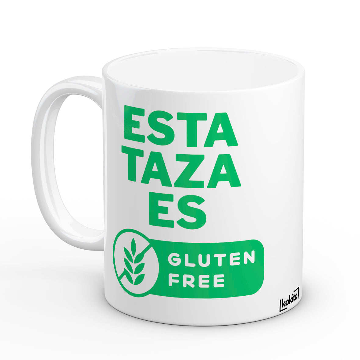 Taza Gluten Free negra para celiacos y celiacas