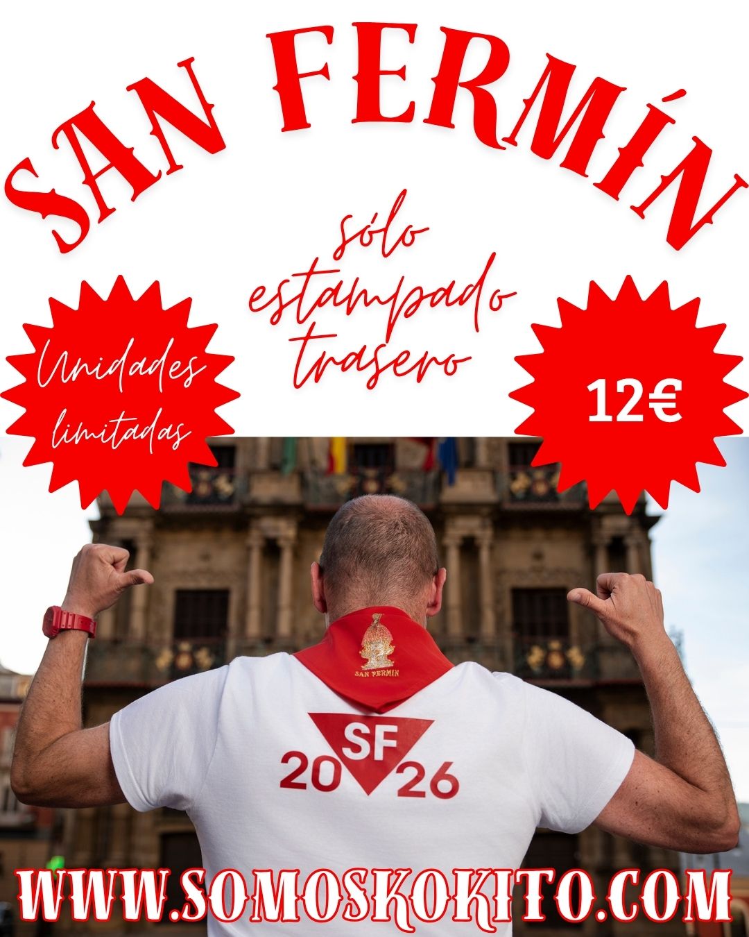 Camiseta San Fermín 2026 estampado trasero