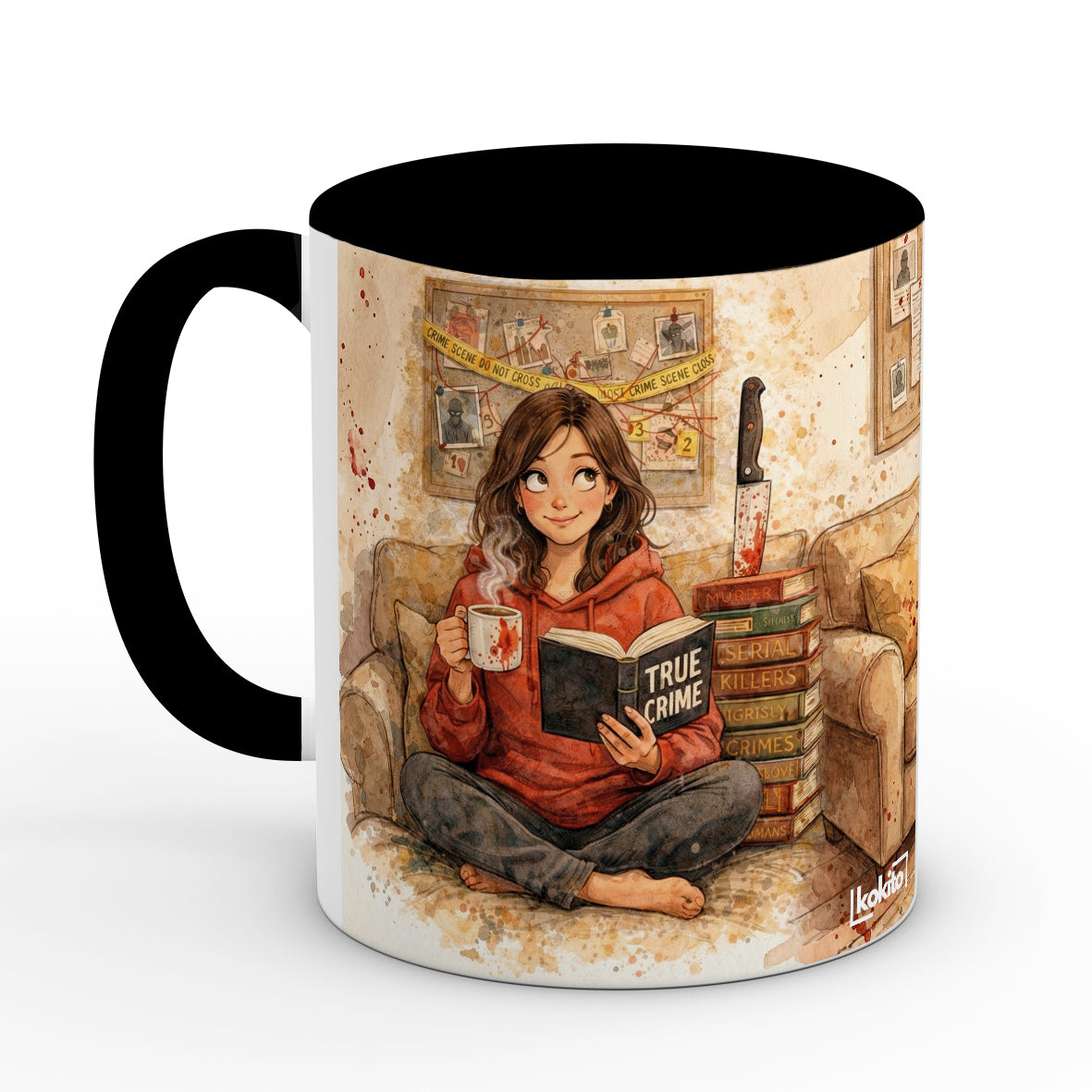 Taza True Crime asa negra/asa blanca