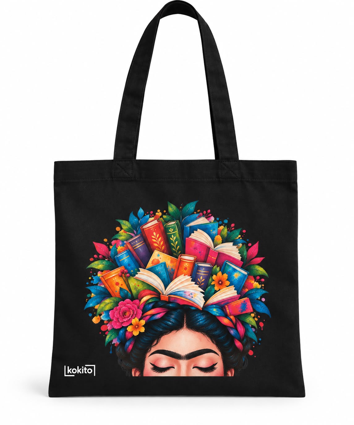Tote bag negra Frida libros